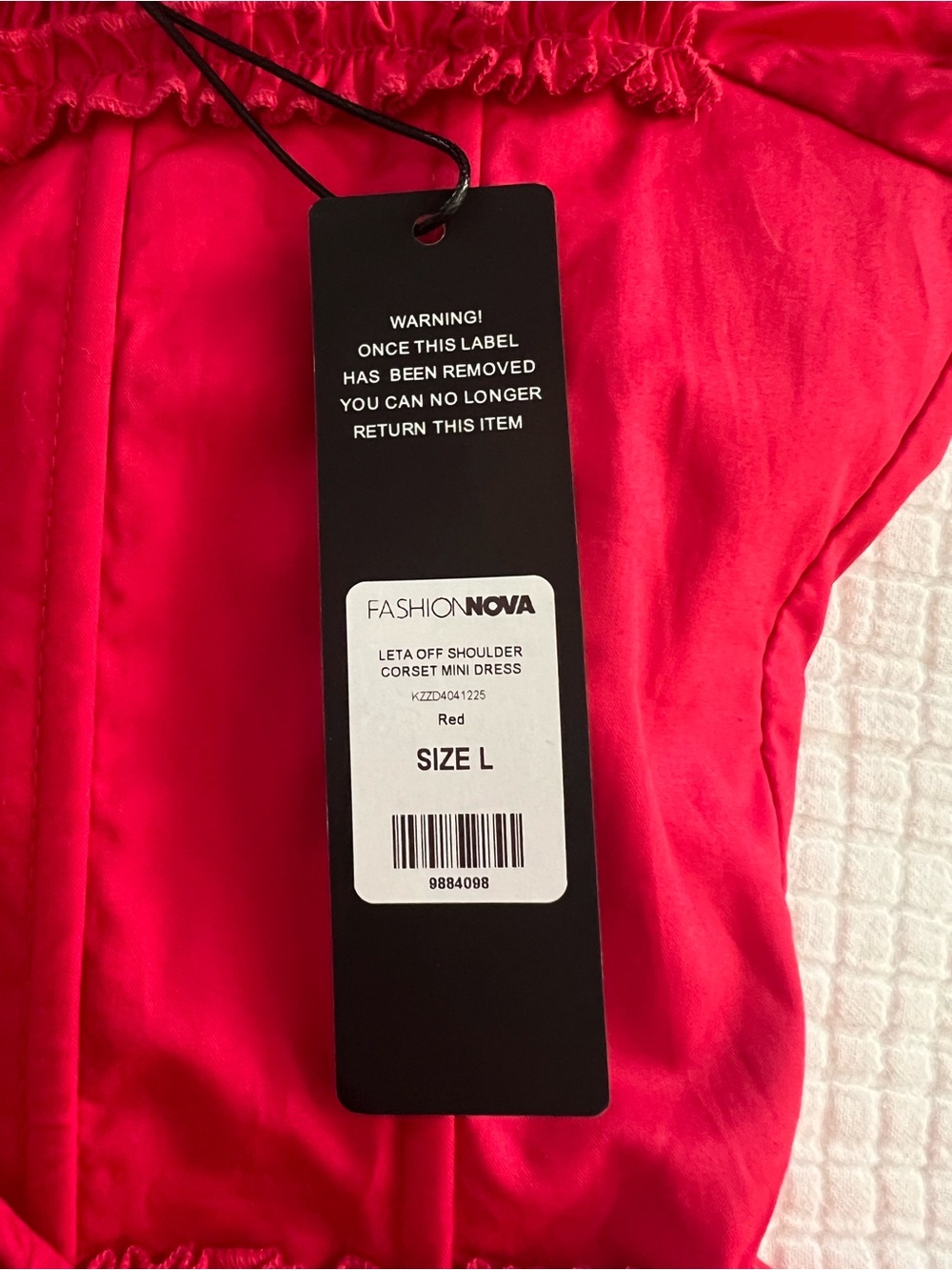Sweet Corset Red Mini Dress with Puff Sleeves - Picture 4 of 7